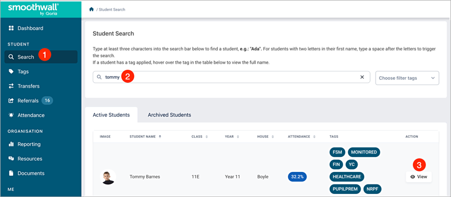 student search